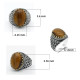 Natutal-Anillo de Plata de Ley 925 con ojos de tigre para hombre, piedra de circonita negra, flor de Osier, estilo Punk, fiesta, boda, Rin - malaquita tienda 36