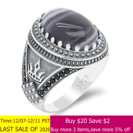 Anillo con piedra de ágata Natural para hombre, joya de plata 925 pura auténtica para boda/Fiesta, joyería de moda, regalo Anillo con piedra de ágata Natural para hombre, joya de plata 925 pura auténtica para boda/Fiesta, joyería de moda, regalo