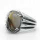 Anillo de plata 925 con piedra de ágata Natural para hombre, sortija de boda con diseño Simple y elegante, tres líneas, joyería fina - malaquita tienda 36