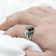 Anillo de plata 925 con piedra de ágata Natural para hombre, sortija de boda con diseño Simple y elegante, tres líneas, joyería fina - malaquita tienda 36