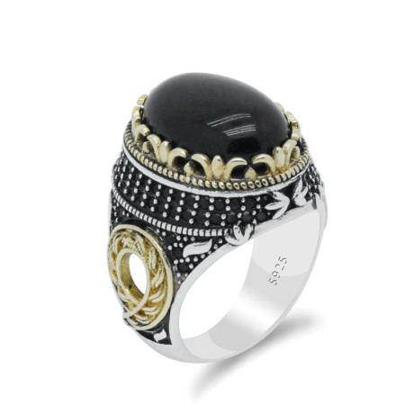 Anillo Vintage de ágata Natural para hombre, de plata 925 pura auténtica, anillo Con garra de trébol de la suerte, joyería fina de piedra CZ, regalo de moda