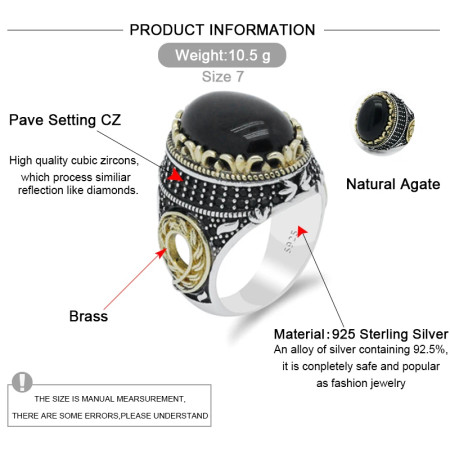 Anillo Vintage de ágata Natural para hombre, de plata 925 pura auténtica, anillo Con garra de trébol de la suerte, joyería fina de piedra CZ, regalo de moda