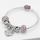 Pulsera de plata 925 auténtica, amuletos de seguridad con corazón de amor, cuentas rosas, amuletos de trébol, estilo romántico, compatibles con pulseras originales - malaquita tienda 36