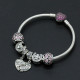 Pulsera de plata 925 auténtica, amuletos de seguridad con corazón de amor, cuentas rosas, amuletos de trébol, estilo romántico, compatibles con pulseras originales - malaquita tienda 36