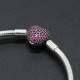 Pulsera de plata 925 auténtica, amuletos de seguridad con corazón de amor, cuentas rosas, amuletos de trébol, estilo romántico, compatibles con pulseras originales - malaquita tienda 36