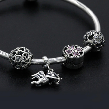 2020 Charms y cuentas de corazón, pulseras románticas de Cupido de circón rosa, joyería DIY, corazones en toda la prenda 2020 Charms y cuentas de corazón, pulseras románticas de Cupido de circón rosa, joyería DIY, corazones en toda la prenda