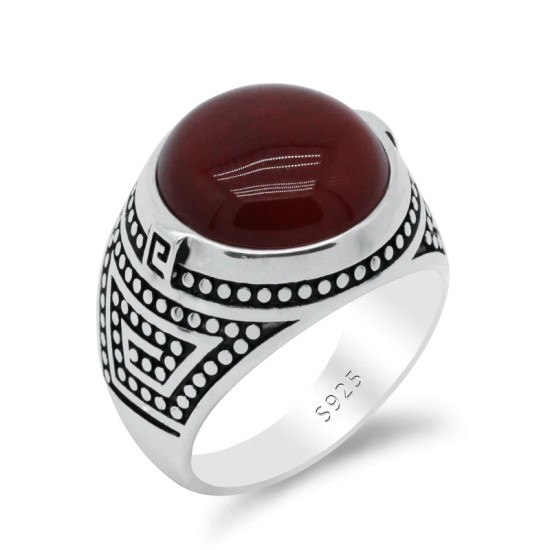 Anillos de Onyx Natural para mujer, anillo de piedra con banda de flores para hombre y mujer, joyería de moda antigua, anillos de plata de ley 925 para hombre, anillos de sello - malaquita tienda 36