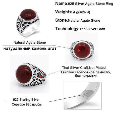 Anillos de Onyx Natural para mujer, anillo de piedra con banda de flores para hombre y mujer, joyería de moda antigua, anillos de plata de ley 925 para hombre, anillos de sello Anillos de Onyx Natural para mujer, anillo de piedra con banda de flores para hombre y mujer, joyería de moda antigua, anillos de plata de ley 925 para hombre, anillos de sello