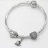 Pulsera Vintage de plata esterlina 925, abalorio de corazón de amor de avión lleno de CZ transparente, joyería artesanal