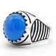 Anillo de plata 925 auténtica con piedra de ágata Natural para hombre, joyería de piedras preciosas azules, anillos de boda, línea de equilibrio, joyería fina - malaquita tienda 36