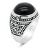 Anillo de Plata de Ley 925 para hombre, piedra de ágata Natural negra, piedra preciosa Vintage, regalo de joyería de boda para fiesta, joyería fina con letras E