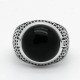 Anillo de Plata de Ley 925 para hombre, piedra de ágata Natural negra, piedra preciosa Vintage, regalo de joyería de boda para fiesta, joyería fina con letras E - malaquita tienda 36