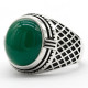Anillo de plata 925 para hombre, con rejilla de piedra de ágata Natural, diseño clásico y sencillo, para fiesta/boda, joyería fina - malaquita tienda 36