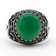 Anillo de Plata de Ley 925 auténtica para hombres, Charm de goteo grande, joyería Vintage de Turquía, piedra de ágata Natural ovalada, anillos de boda para hombres - malaquita tienda 36