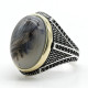Anillo de ágata Natural para hombre, de plata 925, garra de piedra de ágata y CZ, anillo Vintage para fiesta, joyería turca, joyería fina, diseño exquisito - malaquita tienda 36