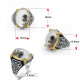 Anillo de plata 925 auténtica para hombre, piedra de ágata Natural, pintura de tinta de Diablo, diseño Vintage, anillo de boda de moda - malaquita tienda 36