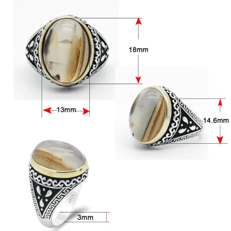 Anillo de Plata de Ley 925 con piedra de ágata Natural para hombre, cadena con goteo, flor de ciruelo, boda Vintage, diseño exquisito, joyería fina Anillo de Plata de Ley 925 con piedra de ágata Natural para hombre, cadena con goteo, flor de ciruelo, boda Vintage, diseño exquisito, joyería fina