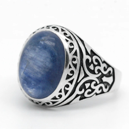 Anillo de piedra cianita, anillos masculinos de plata 925, anillo de piedra Natural para hombres, anillo de sello hecho a mano con forma de mariposa, regalo de joyería de Navidad Anillo de piedra cianita, anillos masculinos de plata 925, anillo de piedra Natural para hombres, anillo de sello hecho a mano con forma de mariposa, regalo de joyería de Navidad