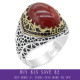 Vintage anillos de ágata para hombres plata sólida 925 Retro ágata Anillos y joyas para boda Engagemet/banda para fiesta anillos para los hombres anillos de piedra turquesa para hombre plata anillo con piedra para homb - malaquita tienda 36