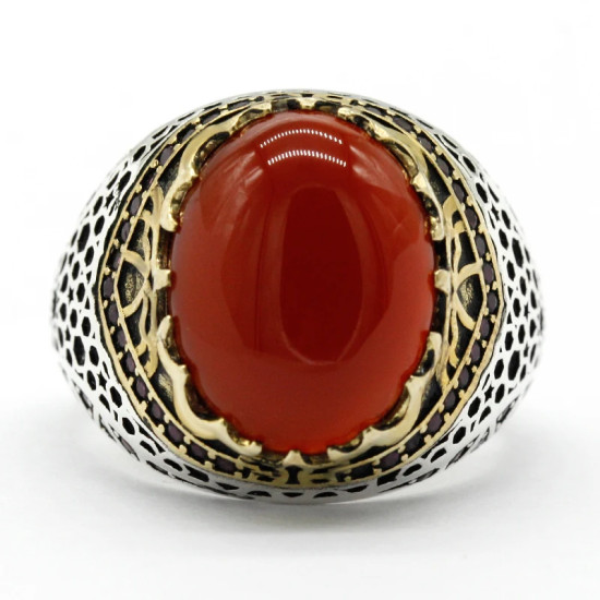 Vintage anillos de ágata para hombres plata sólida 925 Retro ágata Anillos y joyas para boda Engagemet/banda para fiesta anillos para los hombres anillos de piedra turquesa para hombre plata anillo con piedra para homb - malaquita tienda 36