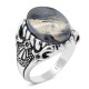 Anillo de Plata de Ley 925 sólida para hombres, piedra de ágata Natural y piedra CZ, anillos de boda turcos hechos a mano para hombres, joyería Vintage, anillo - malaquita tienda 36