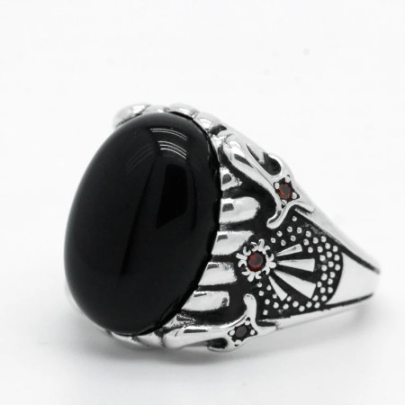 Anillo de Plata de Ley 925 con piedra de ágata Natural para hombre, joya de girasoles, símbolo de buena suerte, joyería turca Vintage, regalo de moda Anillo de Plata de Ley 925 con piedra de ágata Natural para hombre, joya de girasoles, símbolo de buena suerte, joyería turca Vintage, regalo de moda