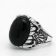 Anillo de Plata de Ley 925 con piedra de ágata Natural para hombre, joya de girasoles, símbolo de buena suerte, joyería turca Vintage, regalo de moda - malaquita tienda 36