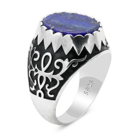 Anillo de Plata de Ley 925 con piedra de lapislázuli Natural para hombre, joyería de Turquía, anillo de gota de agua para dedo Anillo de Plata de Ley 925 con piedra de lapislázuli Natural para hombre, joyería de Turquía, anillo de gota de agua para dedo