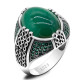 Anillo de Plata de Ley 925 para hombre y mujer, sortija turca hecha a mano con piedra de ágata Natural, joyería Vintage a la moda, regalo - malaquita tienda 36