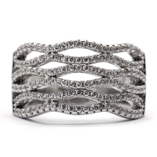 Anillo Circular Punk de circonita para mujer, diseño de onda hueca Irregular, joyería de dedo - malaquita tienda 36
