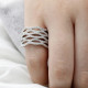 Anillo Circular Punk de circonita para mujer, diseño de onda hueca Irregular, joyería de dedo - malaquita tienda 36
