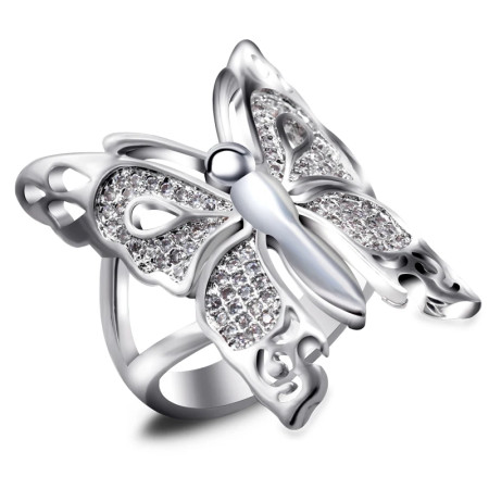 Anillo de Animal para mujer, joya de compromiso de lujo con piedra de circón deslumbrante y mariposa para hombres y mujeres, joyería de moda, regalo Anillo de Animal para mujer, joya de compromiso de lujo con piedra de circón deslumbrante y mariposa para hombres y mujeres, joyería de moda, regalo