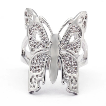 Anillo de Animal para mujer, joya de compromiso de lujo con piedra de circón deslumbrante y mariposa para hombres y mujeres, joyería de moda, regalo Anillo de Animal para mujer, joya de compromiso de lujo con piedra de circón deslumbrante y mariposa para hombres y mujeres, joyería de moda, regalo