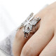 Anillo de Animal para mujer, joya de compromiso de lujo con piedra de circón deslumbrante y mariposa para hombres y mujeres, joyería de moda, regalo - malaquita tienda 36