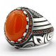 Anillo de plata 925 para hombre y mujer, piedra Natural de ágata Aqeeq, diseño Vintage de amor de la paz, anillo de fiesta, joyería fina - malaquita tienda 36