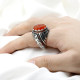 Anillo de plata 925 para hombre y mujer, piedra Natural de ágata Aqeeq, diseño Vintage de amor de la paz, anillo de fiesta, joyería fina - malaquita tienda 36