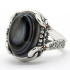 Anillo de plata 925 sólida para hombre y mujer, piedra de ágata Natural de mal de ojo, sello de cabra, anillo de lujo Vintage para fiesta, Onyx