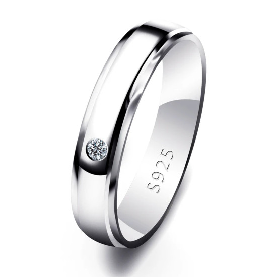 Anillos de plata esterlina 925 para hombre y mujer, sortija Lisa para parejas, banda de boda para amantes, puede grabar personalizado, 2 uds. - malaquita tienda 36