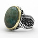 Anillo de Plata de Ley 925 con piedra de Fénix Natural para hombre y mujer, sortija de circonita Irregular hecha a mano, joyería de boda, regalo - malaquita tienda 36