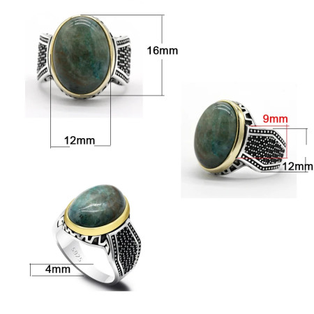 Anillo de Plata de Ley 925 con piedra de Fénix Natural para hombre y mujer, sortija de circonita Irregular hecha a mano, joyería de boda, regalo Anillo de Plata de Ley 925 con piedra de Fénix Natural para hombre y mujer, sortija de circonita Irregular hecha a mano, joyería de boda, regalo