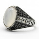 Anillo de Plata de Ley 925 con diseño de rayas turcas para hombre y mujer, sortija de ágata Natural, estilo Retro, Vintage, a la moda - malaquita tienda 36