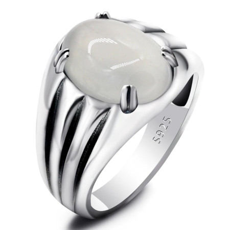 Anillo Vintage con piedra de ágata para hombre y mujer, Plata de Ley 925, piedra de ágata Natural, joyería hermosa, regalo de Navidad, Size6-12