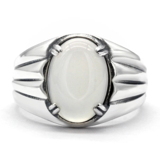 Anillo Vintage con piedra de ágata para hombre y mujer, Plata de Ley 925, piedra de ágata Natural, joyería hermosa, regalo de Navidad, Size6-12 - malaquita tienda 36