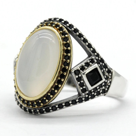 Anillo con piedra de ágata para hombre y mujer, de plata 925, anillo de piedra Natural Vintage, joyería religiosa, regalo, diseño minimalista