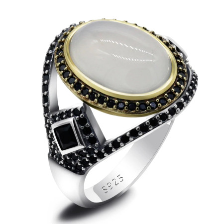 Anillo con piedra de ágata para hombre y mujer, de plata 925, anillo de piedra Natural Vintage, joyería religiosa, regalo, diseño minimalista