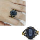 Anillo de Plata de Ley 925 para hombre, piedra de ágata Natural con ojos malvados, línea de cebra paralela, anillo de estilo Punk de CZ negro para hombre, Turquía - malaquita tienda 36