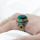 Anillo de plata esterlina 925 para hombre, sortija de trébol de circón verde, joya de la suerte para hombre, joya para fiesta/compromiso de boda - malaquita tienda 36