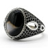 Anillo de ágata Natural para hombre, de Plata de Ley 925 pura, piedra preciosa ovalada Vintage con circonita negra, joyería turca hecha a mano