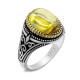 Anillo de plata de primera ley y circón para hombre, sortija, plata esterlina 925, Circonia cúbica, zirconia, circonita, zirconita, zirconita, estilo Punk, turco - malaquita tienda 36