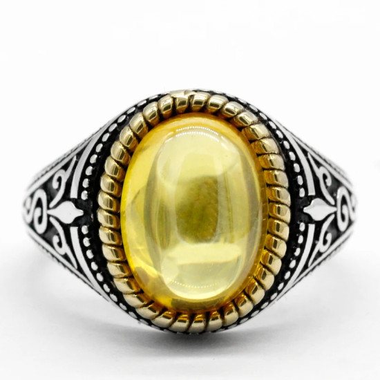 Anillo de plata de primera ley y circón para hombre, sortija, plata esterlina 925, Circonia cúbica, zirconia, circonita, zirconita, zirconita, estilo Punk, turco - malaquita tienda 36